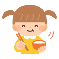 朝ごはんを食べる子ども