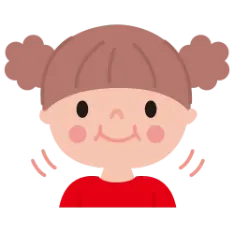 笑顔で噛む子ども